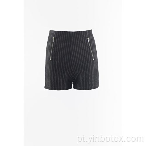 Listras tecidas shorts calça quente